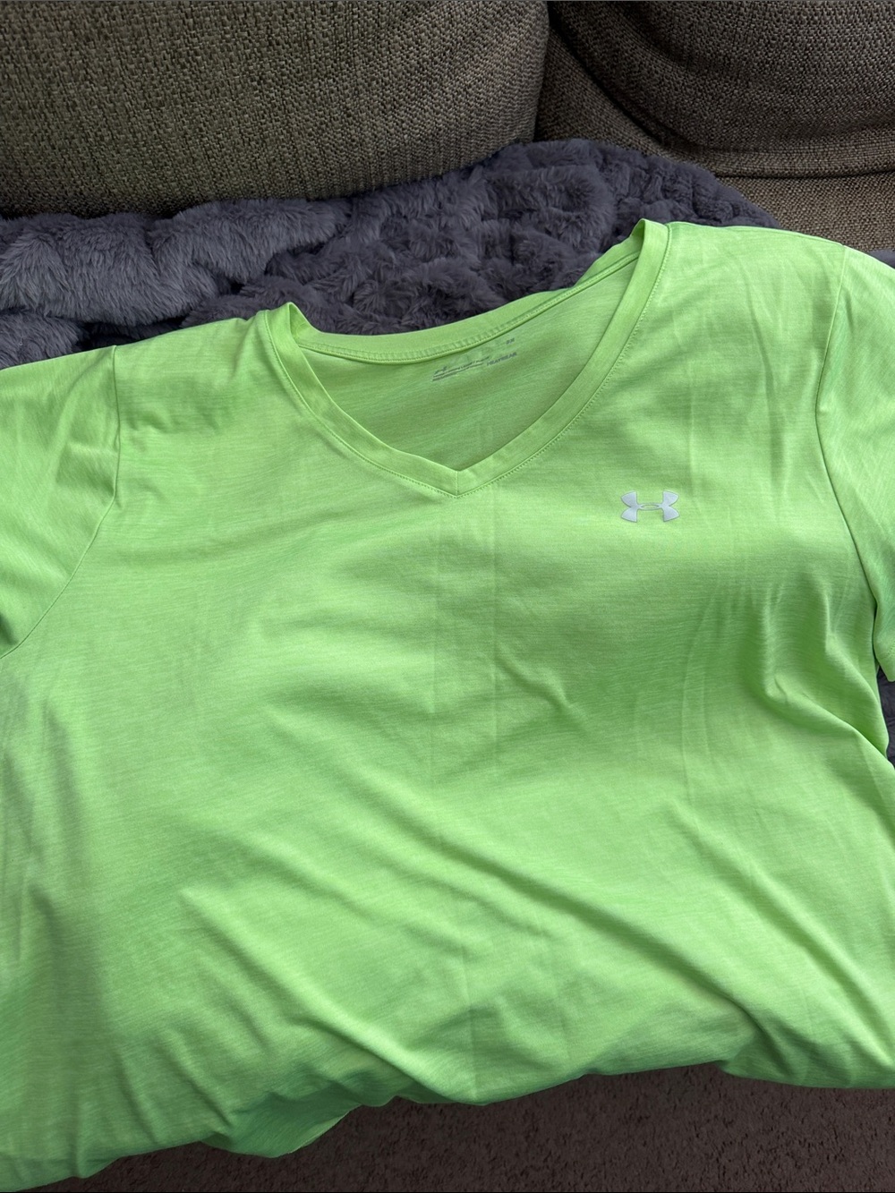Under Armour Bright Lime V-Neck Performance Tee